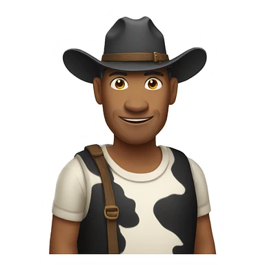  cow man   sticker