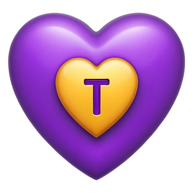 The Letter “T” inside a Purple Heart sticker
