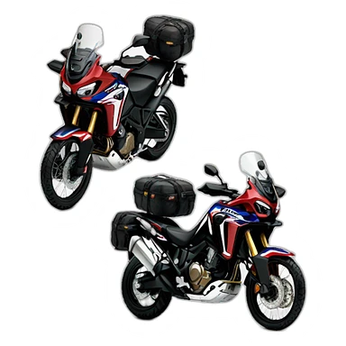 Honda africa twin negra conduce pareja sticker