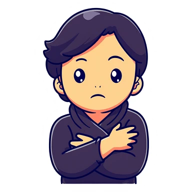 arms crossed holding neck crying girl sticker