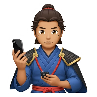 Samurai with Smartphone sticker