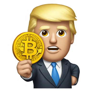 Donald trump holding bitcoin sticker