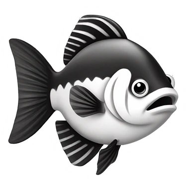 Fish black and white sticker