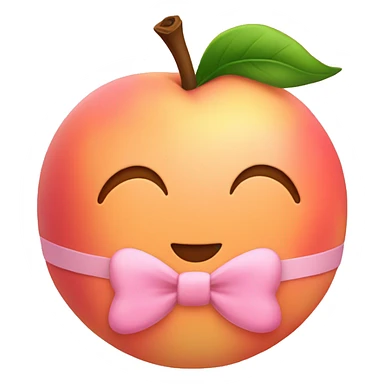 Regular peach with pink bow on it  sticker