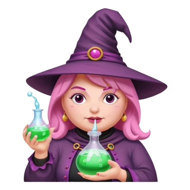 plump witch with pink skin. sticker