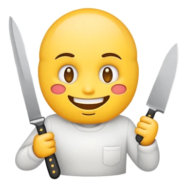emoji face holding knife sticker