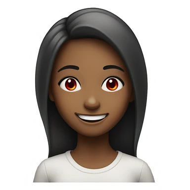 Girl with red eyes big smile sticker