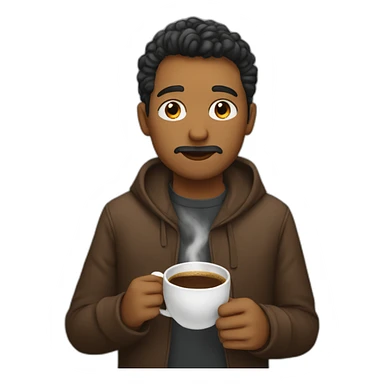 rowan drinking coffee sticker