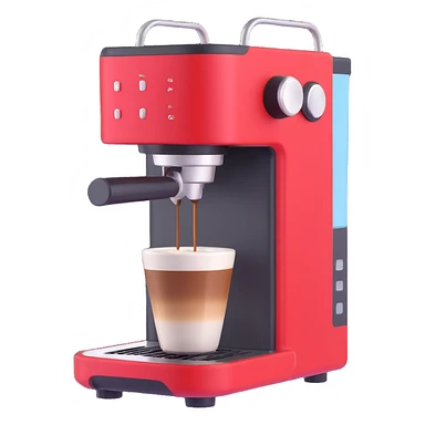 coffee machine, modern 3D style sticker