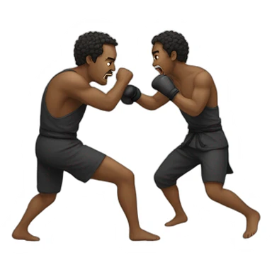 two people fighting sticker
