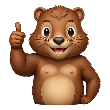 Strong beaver thumbs up  sticker