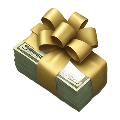 Money with bow sticker