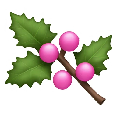 pink holly twig sticker