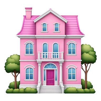Pink three story house sticker