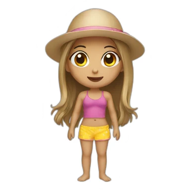 Girl in beach sticker