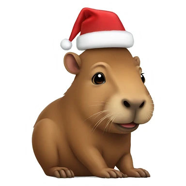Capibara with Christmas hat  sticker