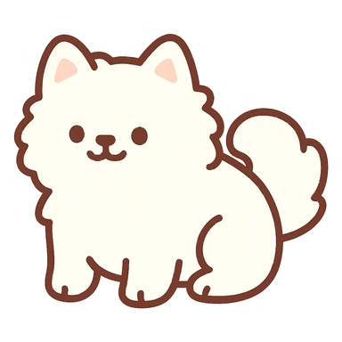 pusheen-style samoyed puppy sticker