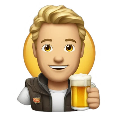Ilon musk with beer sticker