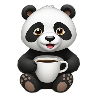 Oso panda with a cup of coffee sticker