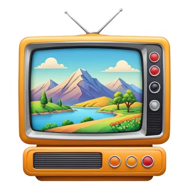 thumbnail picture mac os, retro video preview tv icon, landscape in video sticker