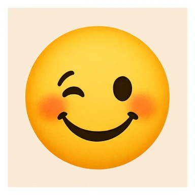 cute winking emoji sticker