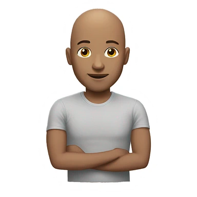 Bald man with brown hair girl sticker
