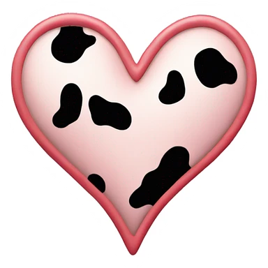 Cow print heart sticker