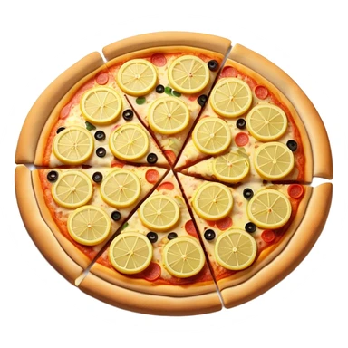 pizza with lemon slices on top sticker