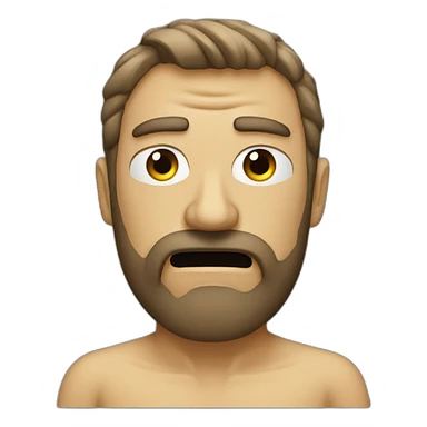 Angry guy with beard and nose strip sticker
