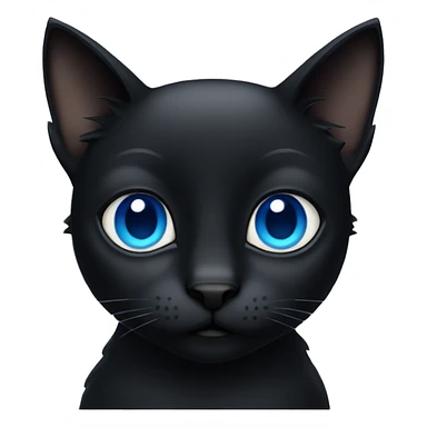 black cat with blue eyes sticker