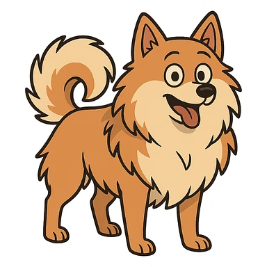 flat toon style German Spitz dog sticker