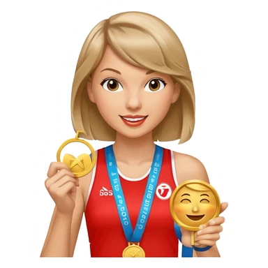 taylor swith picking running a marathon with gold medal sticker