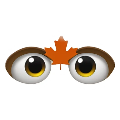 eyes emoji with maple leaf eyes sticker