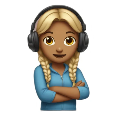 girl with headphones sticker