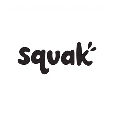 'squak' word in playful hand-drawn doodle style sticker