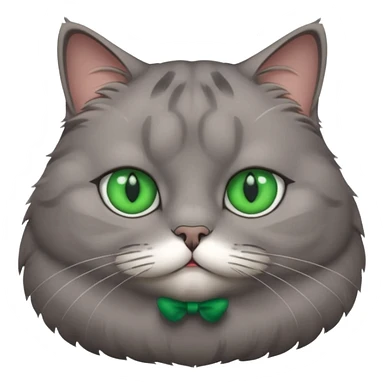 gray fat cat with green eyes sticker