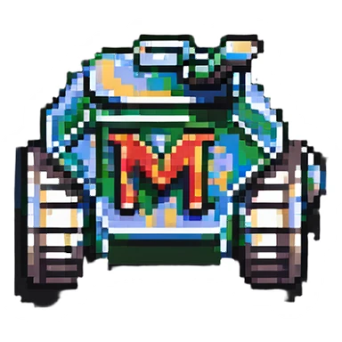 tank with the letter M written on it sticker