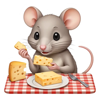 Rat eating cheese at a Paris cafe sticker