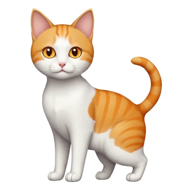 full body small short hair ginger and white cat with orange eyes  sticker