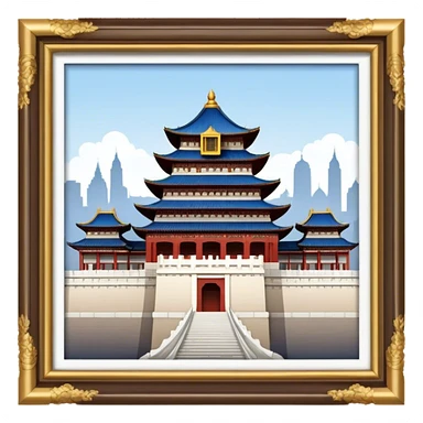 Cinematic Realistic Imperial City of Hu·∫ø Landmark Emoji, showcasing historic palaces and temples rendered with intricate textures and regal, soft lighting. sticker