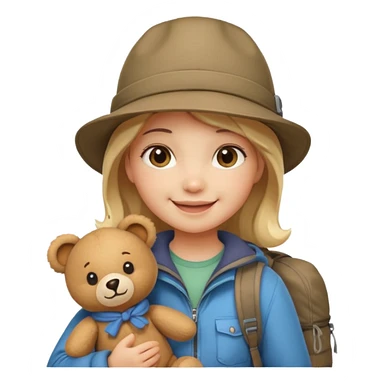 Feminine Teddy bear camping sticker