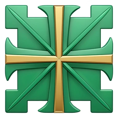 simplified iconic Chakana Andean cross green color sticker