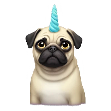 Pug unicorn  sticker