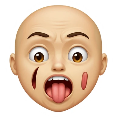 Biting tongue sticker