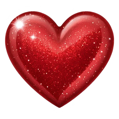 red glitter heart sticker