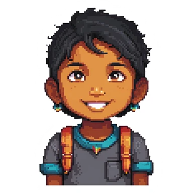 happy Indian kid listening to a story sticker