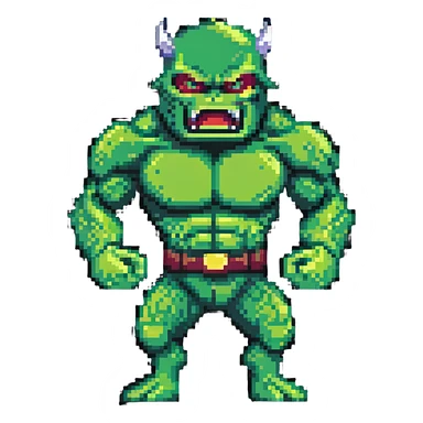 Hulk fighting, green monster superhero in action sticker