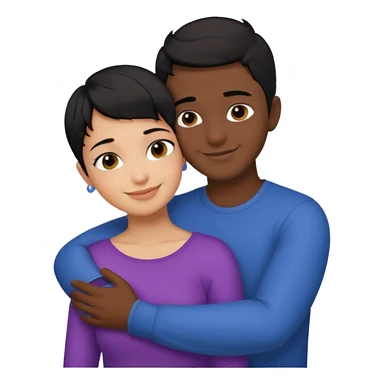 Hot latino man hugging girl black hair pixie cut sticker