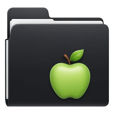 apple document black folder  sticker