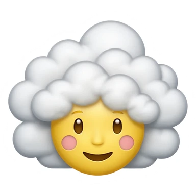 clouds spinning around the head of a yellow face emoji that looks spaced out sticker